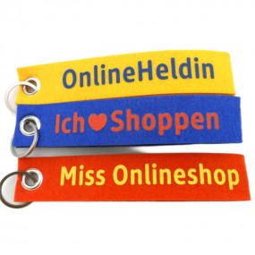 Filzband Schlüsselanhänger bedrucken - individuelle Fil...